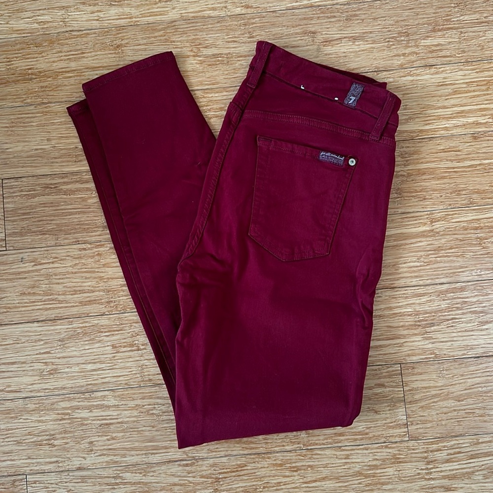 7 for All Mankind Red Skinny Jeans